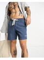 ASOS DESIGN - Pantaloncini da bagno lunghezza media blu navy con stampa