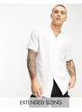 ASOS DESIGN - Camicia bianca in viscosa con collo a rever vestibilità classica-Bianco