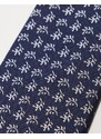 French Connection - Cravatta blu navy con stampa a fiori e a foglie