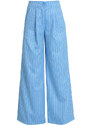 Solada Pantaloni Gessati Donna a Gamba Larga Eleganti Blu Taglia M