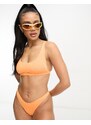 Speedo - Top bikini color pesca con scollo rotondo e spalline multiple-Arancione