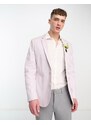 ASOS DESIGN Wedding - Blazer skinny in cotone lilla-Viola