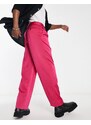ASOS DESIGN - Pantaloni eleganti a fondo ampio in raso rosa