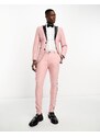 Selected Homme - Pantaloni rosa skinny stile smoking