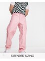 ASOS DESIGN - Pantaloni ampi in pelle sintetica rosa
