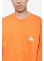 T-shirts a Manica Lunga BASIC STUSSY in cotone corallo