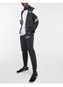 Armani - EA7 - Tuta sportiva nera con giacca con collo a imbuto e zip e joggers-Nero