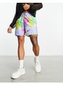 ASOS DESIGN - Pantaloncini da bagno lunghezza media con stampa floreale astratta-Multicolore