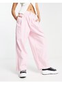Free People - Pantaloni larghi in lino rosa candeggiato