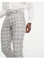 New Look - Pantaloni skinny grigi a quadri-Grigio