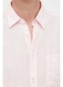 BOSS camicia di lino BOSS ORANGE colore rosa