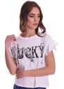 T-SHIRT LUCKYLU CON STAMPA LUCKY, Colore Bianco