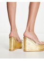 SIMMI Shoes Simmi London - Shanda - Sandali trasparenti con zeppa in sughero-Trasparente