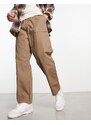 Dr Denim - Calder - Pantaloni comodi oversize marroni in ripstop-Brown