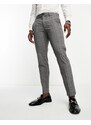Selected Homme - Pantaloni slim a quadri grigio scuro