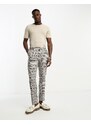 New Look - Pantaloni a quadri skinny marroni-Brown