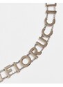 Fiorucci - Cintura a catena argentata con logo-Argento