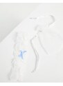 Bluebella - Reggicalze da sposa bianco/blu in borsetta