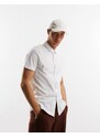 ASOS DESIGN - Camicia a maniche corte attillata in jersey bianca-Bianco