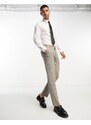 Selected Homme - Pantaloni slim da abito beige a quadri-Neutro