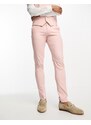 ASOS DESIGN - Pantaloni da abito skinny in misto lino rosa pastello