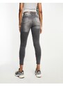 Parisian Tall - Jeans skinny grigi con strappi sulle ginocchia-Grigio