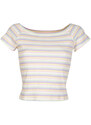 Solada T-shirt Cropped Donna Millerighe Manica Corta Rosa Taglia L/xl