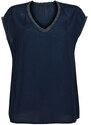 Solada Maglia Donna Con Glitter T-shirt Manica Corta Blu Taglia Unica