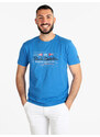 Renato Balestra T-shirt Uomo In Cotone Con Stampa Manica Corta Blu Taglia Xxl