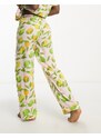 ASOS DESIGN - Mix & Match - Pantaloni del pigiama in modal rosa con stampa di frutti