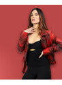 Leather Trend Grace - Chiodo Donna Rosso in vera Pelle