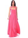 ABITO LUNGO FELEPPA CON SCOLLATURA OVALE, Colore Rosa