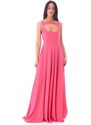 ABITO LUNGO FELEPPA CON SCOLLATURA OVALE, Colore Rosa