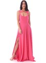 ABITO LUNGO FELEPPA CON SCOLLATURA OVALE, Colore Rosa