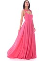 ABITO LUNGO FELEPPA CON SCOLLATURA OVALE, Colore Rosa
