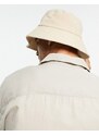 ASOS DESIGN - Cappello da pescatore a falda larga in lino color pietra-Neutro