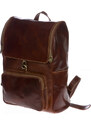 Borsa zaino in vera pelle CHIAROSCURO mod. MONTE EVEREST colore MARRONE Made in Italy.