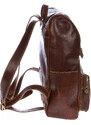 Borsa zaino in vera pelle CHIAROSCURO mod. MONTE EVEREST colore MARRONE Made in Italy.
