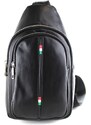 CHIAROSCURO Borsa uomo in vera pelle mod. RILEY, colore NERO, Made in Italy.
