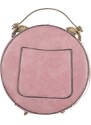 Borsa Mini Clock con orologio funzionante con tracolla, Cosplay Steampunk, ecopelle, colore rosa, ARIANNA DINI DESIGN