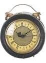 Borsa Mini Clock con orologio funzionante con tracolla, Cosplay Steampunk, ecopelle, colore nero, ARIANNA DINI DESIGN