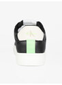 Calvin Klein Classic Cupsole Fluo Contrast Sneakers In Pelle Donna Basse Nero Taglia 40