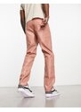 ASOS DESIGN - Pantaloni dritti in pelle sintetica rosa