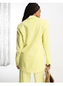 ASOS Tall ASOS DESIGN Tall - Blazer da abito slim fit giallo limone in misto lino