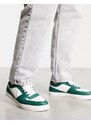 London Rebel X - Sneakers bianche/verdi a pianta larga-Bianco