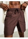 ASOS DESIGN - Confezione da 2 pantaloncini da bagno taglio medio marroni e beige-Multicolore