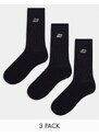 New Balance - Confezione da 3 paia di calzini neri con logo ricamato-Nero