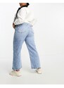 ASOS Curve ASOS DESIGN Curve - Easy - Jeans dritti taglio corto azzurri-Blu