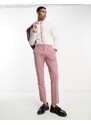 Selected Homme - Pantaloni da abito larghi rosa polvere