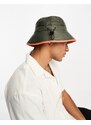SVNX - Cappello da pescatore in nylon verde muschio con finiture a contrasto